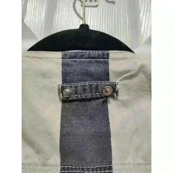 Vintage SOCCO Denim Shirt Adult Medium Blue White Retro 90's Button Short Sleeve - Picture 6 of 7